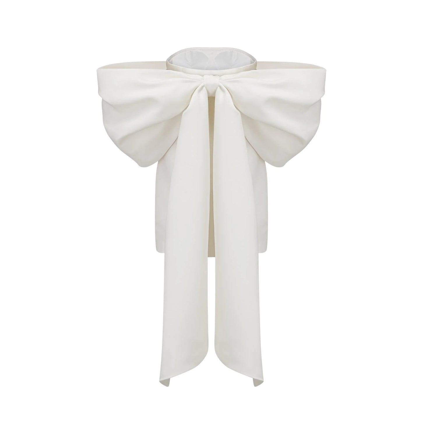 Hélène white oversize-bow mini dress