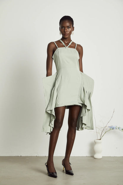 Michel layered-hemline mini dress