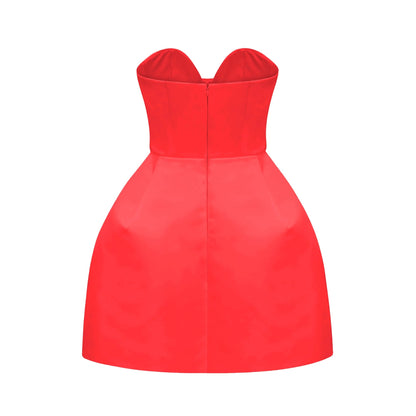 Laure White Bustier Off-Shoulder Mini Dress