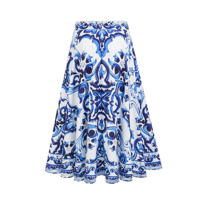 Allegra Graphic-Printed Top & Skirt Matching Set