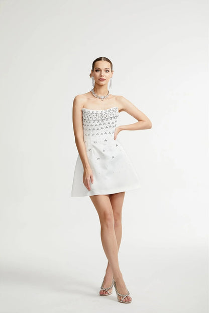 Melisande Black Embellished Mini Dress