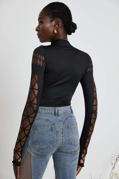 Capriana Long-Sleeve Cutout Bodysuit