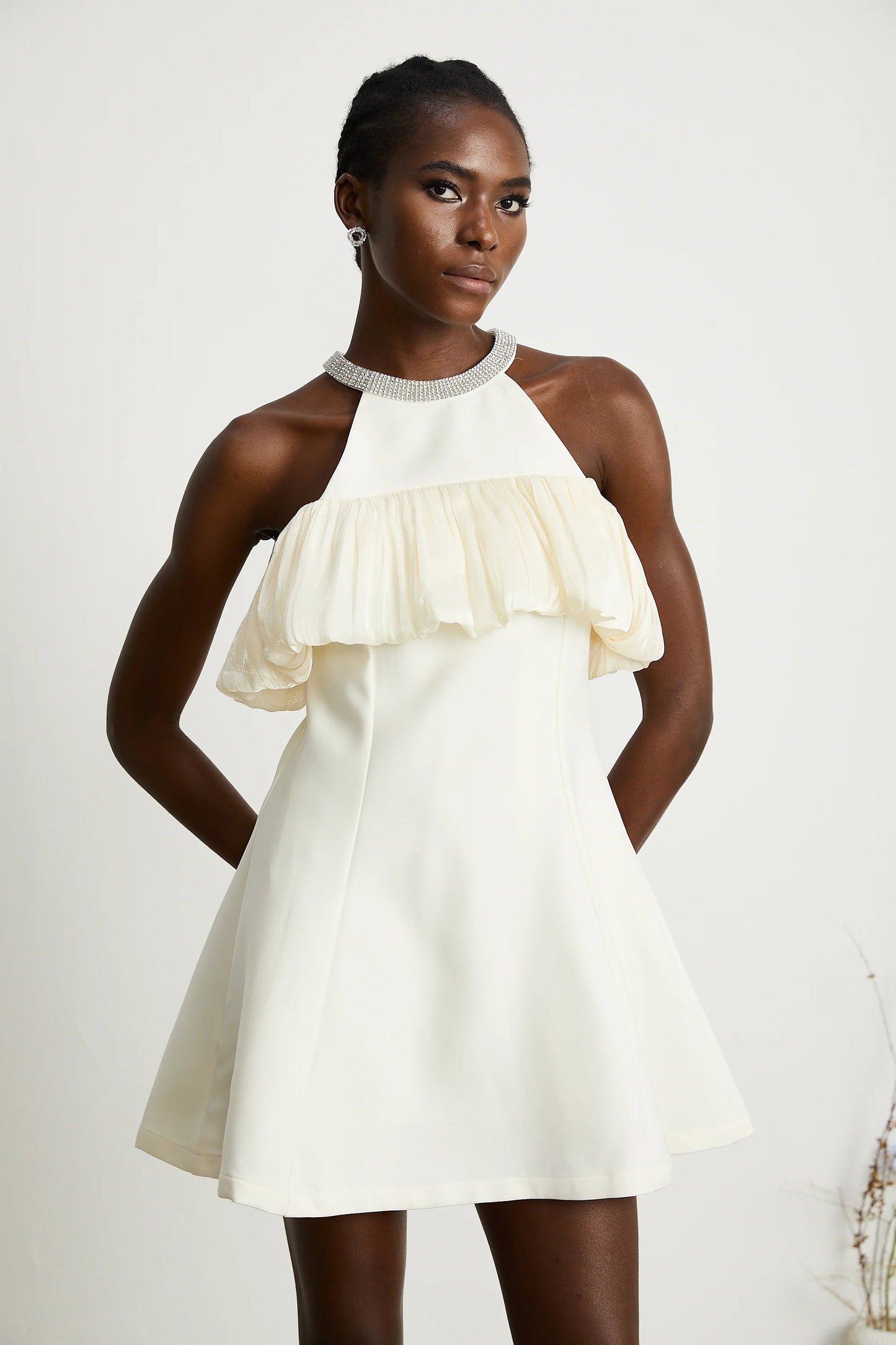 Josephine Crystal-Embellished Sleeveless Mini Dress