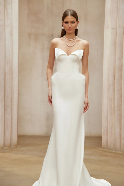 Alba White Barrel Waist Corset Maxi Dress