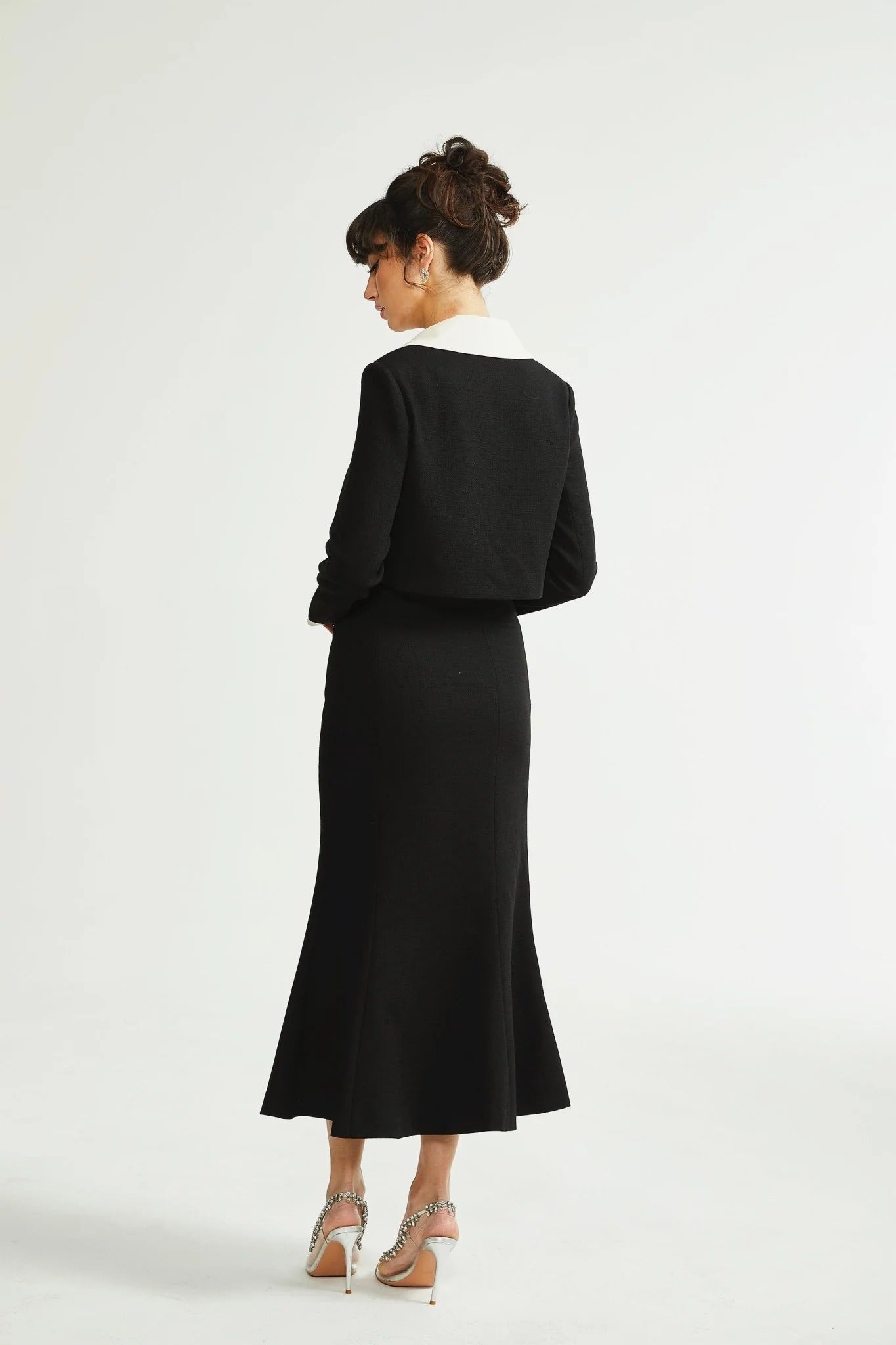 Odile black jacket & skirt matching set