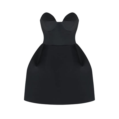 Laure White Bustier Off-Shoulder Mini Dress