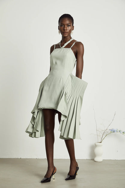 Michel layered-hemline mini dress