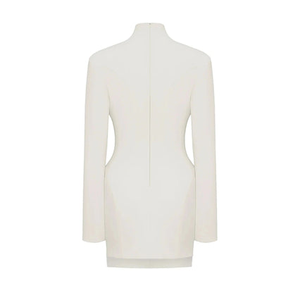 Adriana White Barrel Design Jacket & Skirt Set