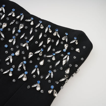 Aurore Black Crystal Embellished Maxi Dress