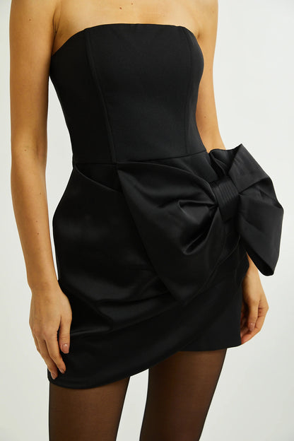 Lanetta Bowknot Asymmetrical Dress