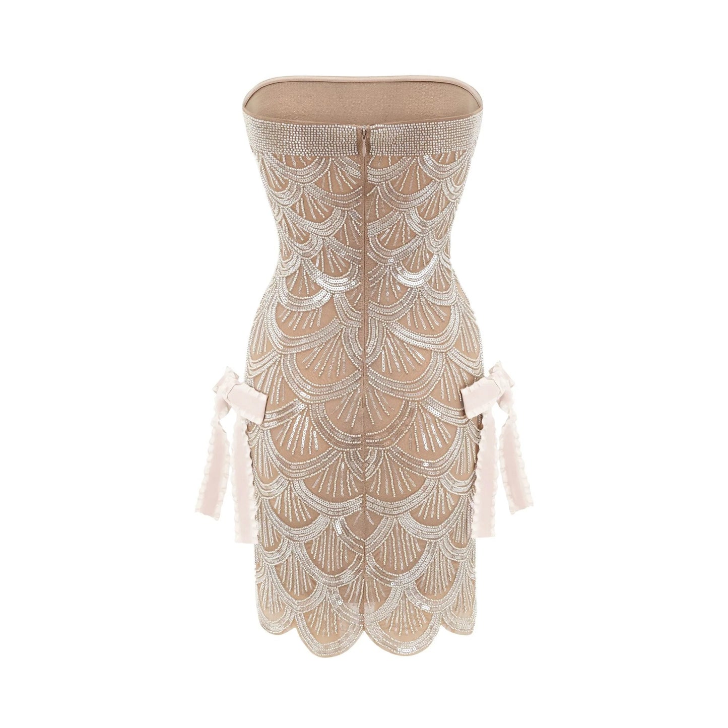 Astrid Brown Embellished Mini Dress