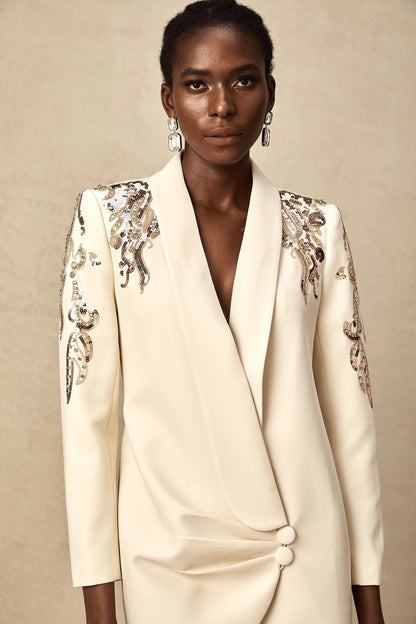 Elena Embellished Sequined Blazer Dress
