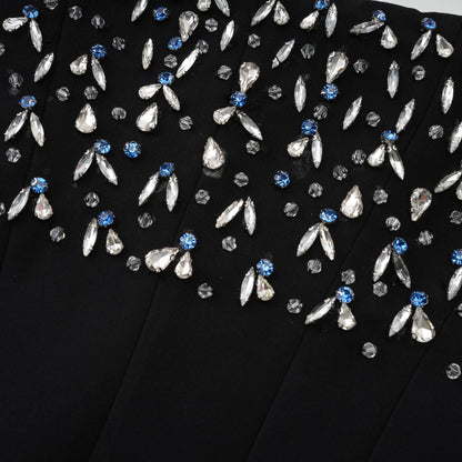 Aurore Black Crystal Embellished Maxi Dress