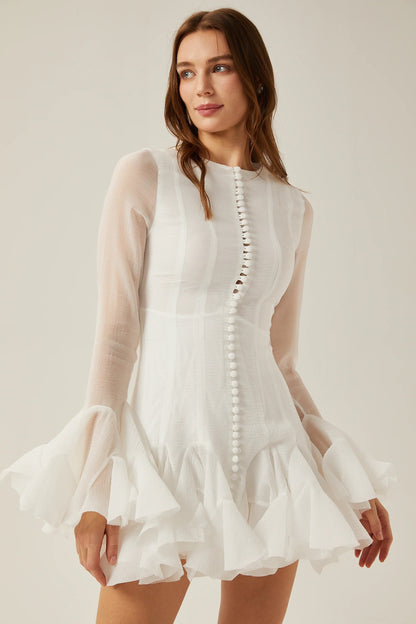 Anais Semi-Sheer Flared Mini Dress