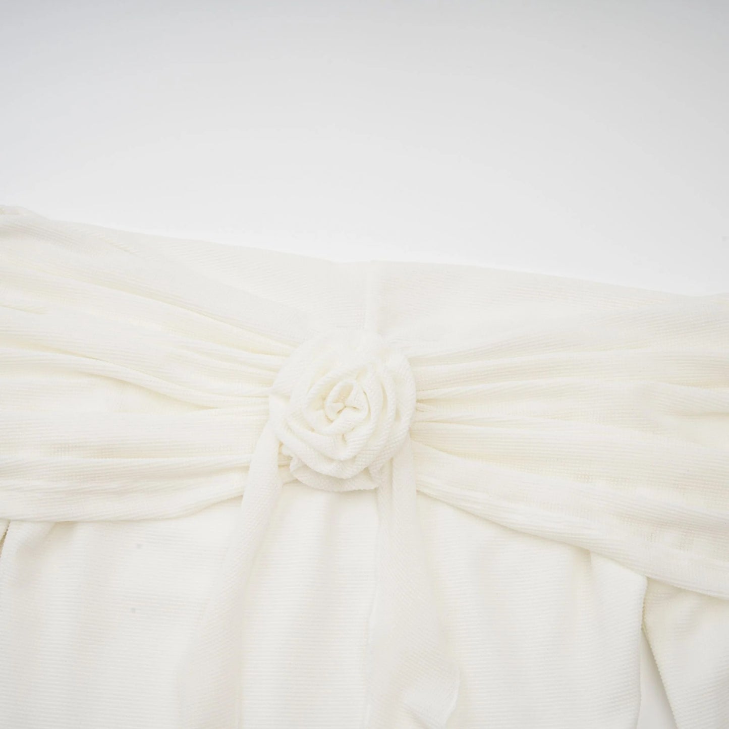 Wanda White Glittered Floral-Applique Knit Maxi Dress