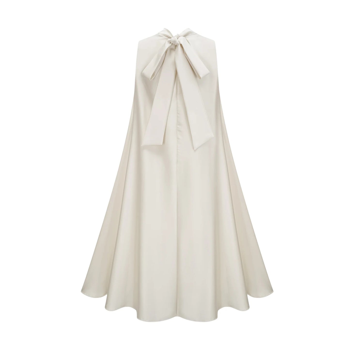 Emilie Sleeveless Floral-Applique Midi Dress in White