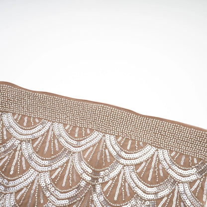 Astrid Brown Embellished Mini Dress