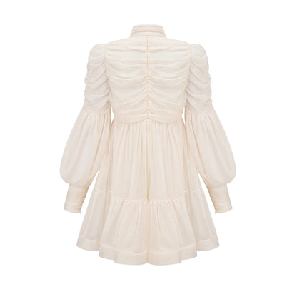 Thibaulte Tuck-Detail Pleated Tulle Mini Dress