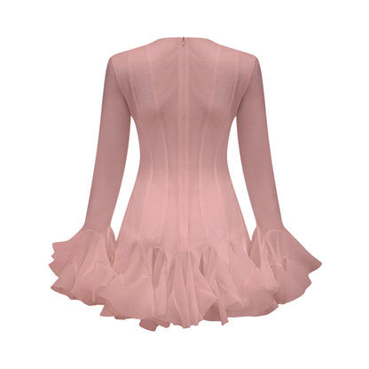 Anais Semi-Sheer Flared Mini Dress