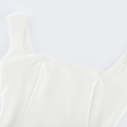 Thala White Pleated Flared Midi Dress