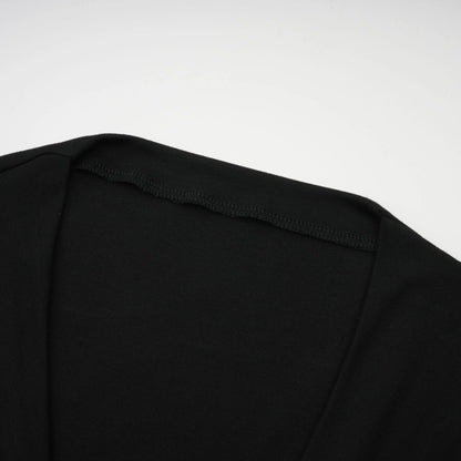 Anais Black Open-Front Gathered Top