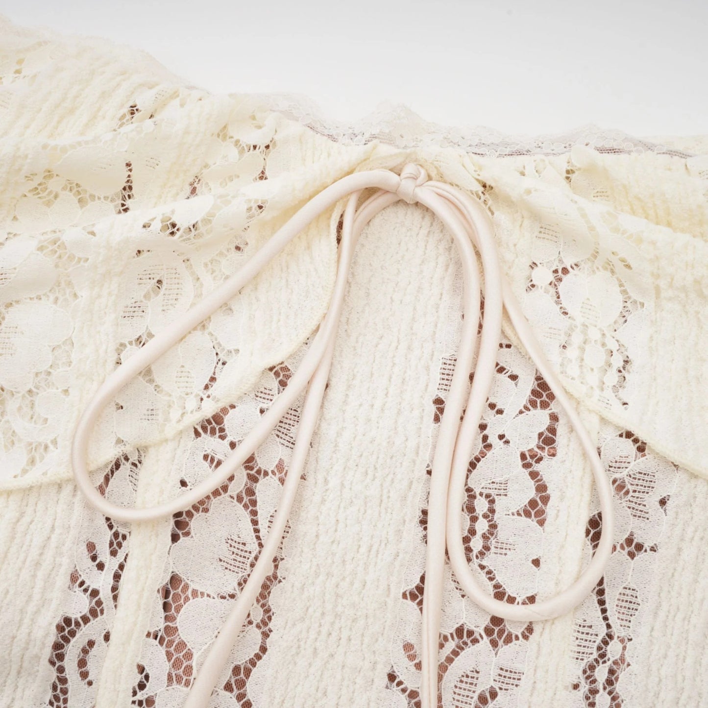 Emeline Floral Lace Flared-Cuff Maxi Dress in Neutrals