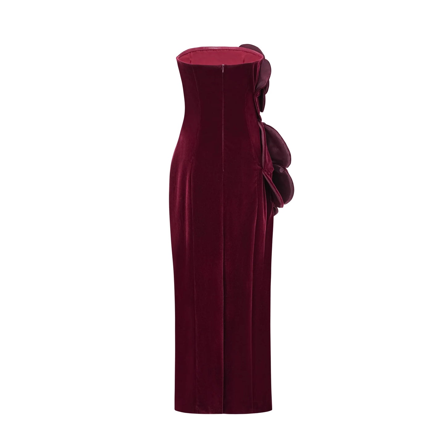 Azura Red Floral Applique Maxi Dress