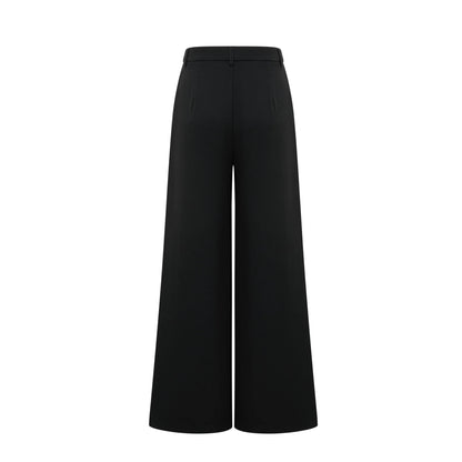 Suzanne Black Pleated Jacket & Trousers Matching Set
