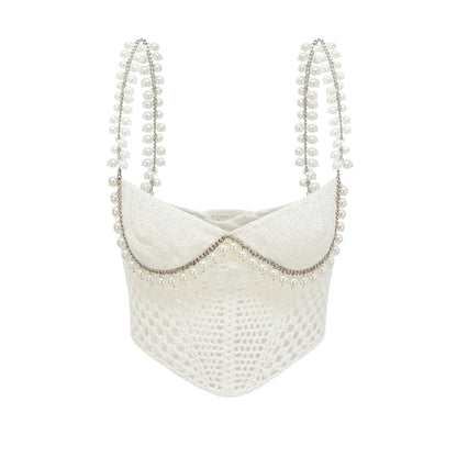 Prunelle Crochet Knit Two-Piece Top and Skirt Set