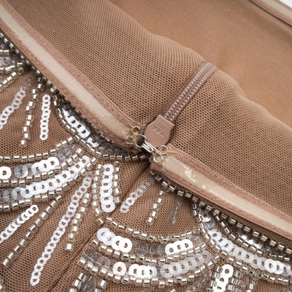 Astrid Brown Embellished Mini Dress