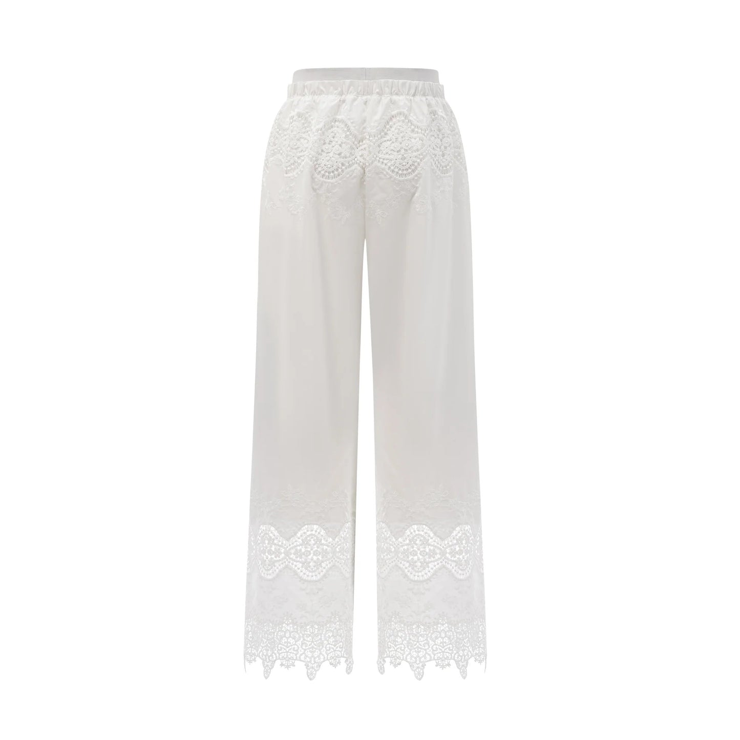 Raphaelle Lace-Trim Cut-Out Cropped Top & Trousers Matching Set