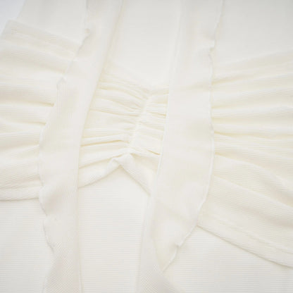 Wanda White Glittered Floral-Applique Knit Maxi Dress