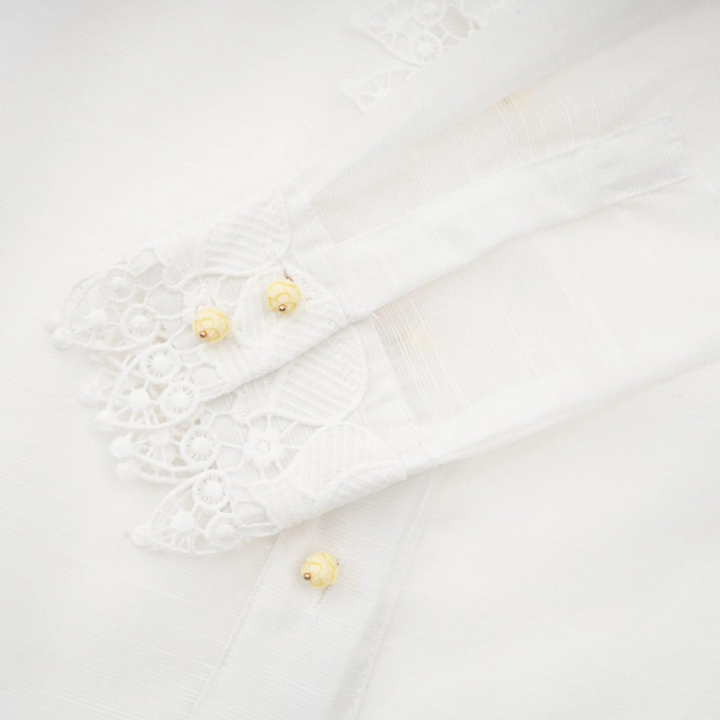 Renee White Semi-Sheer Shirt & Skirt Matching Set