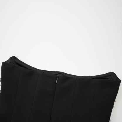 Aurore Black Crystal Embellished Maxi Dress