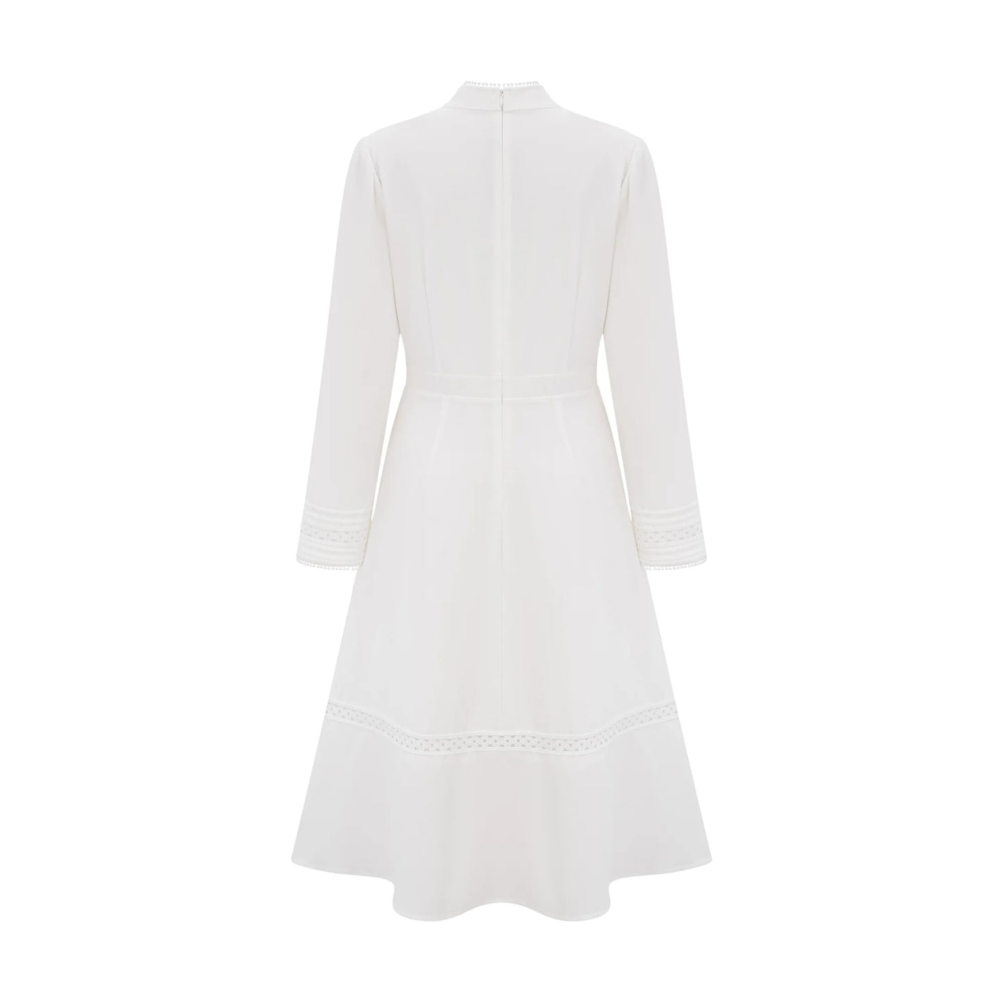 Madeleine White Panelled Embroidered Midi Dress