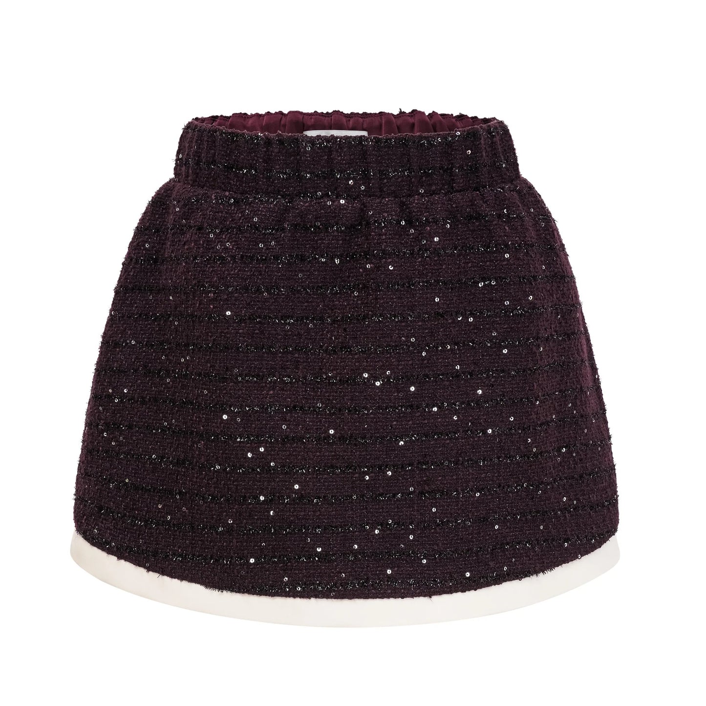 Brigitte Purple Sequined Tweed Jacket & Skirt Matching Set
