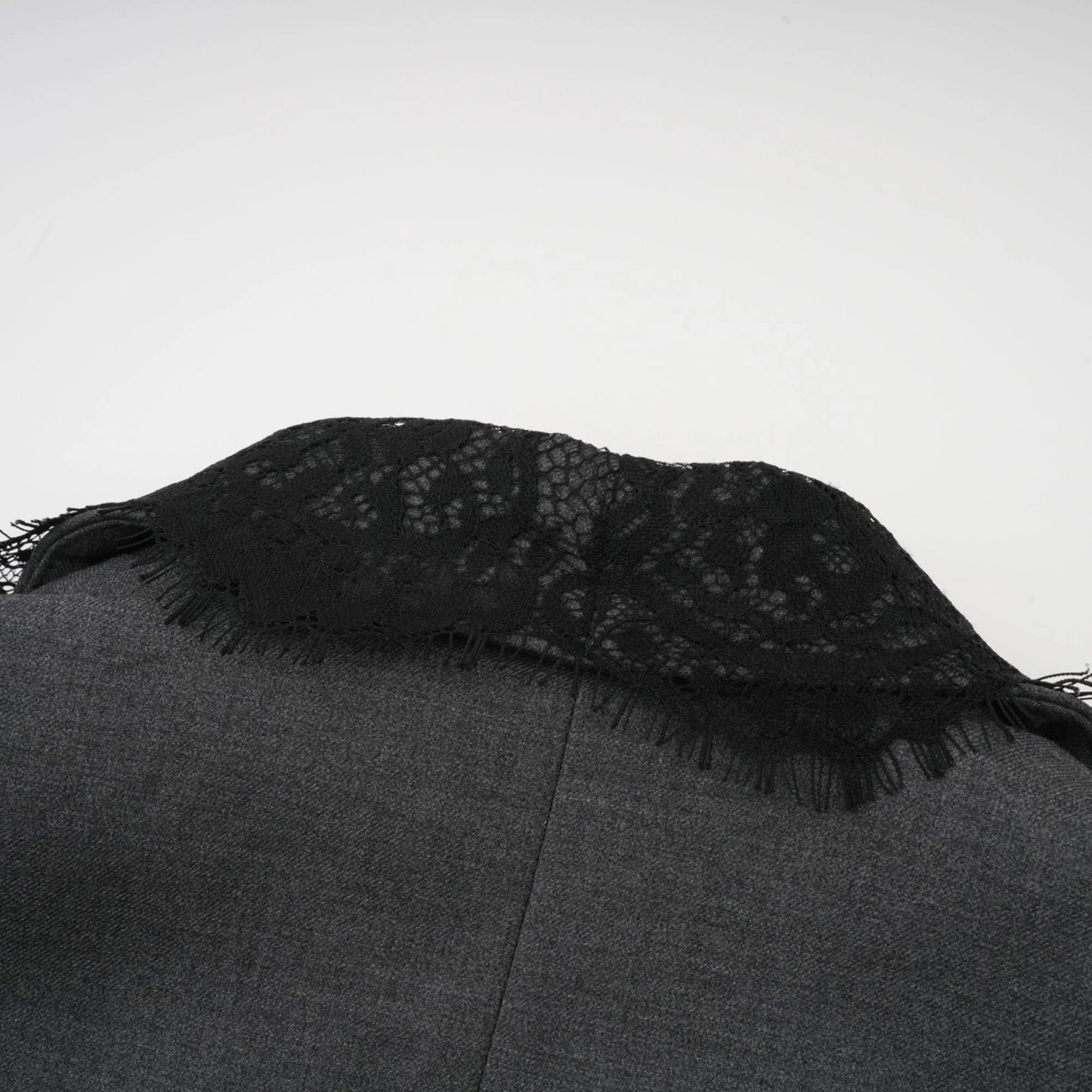 Dianthe Grey Lace-Panel Blazer