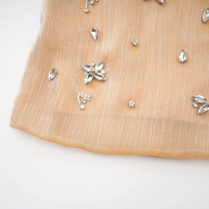 Adelina Gold Crystal-Embellished Panelled Mini Dress