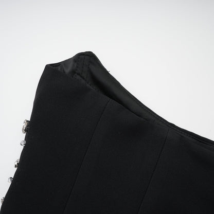 Aurore Black Crystal Embellished Maxi Dress