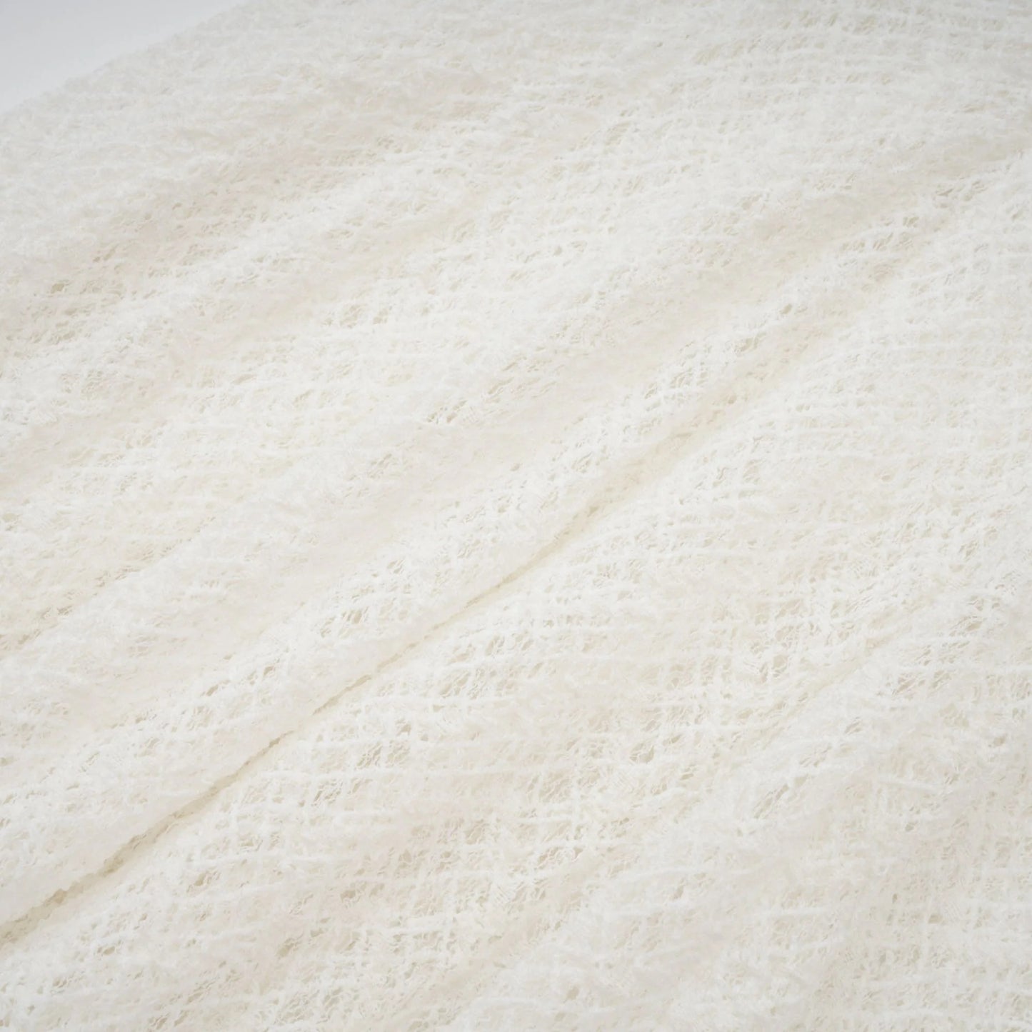 Athena Wavy-Pattern Lace Maxi Dress in White