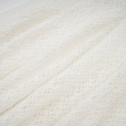 Athena Wavy-Pattern Lace Maxi Dress in White