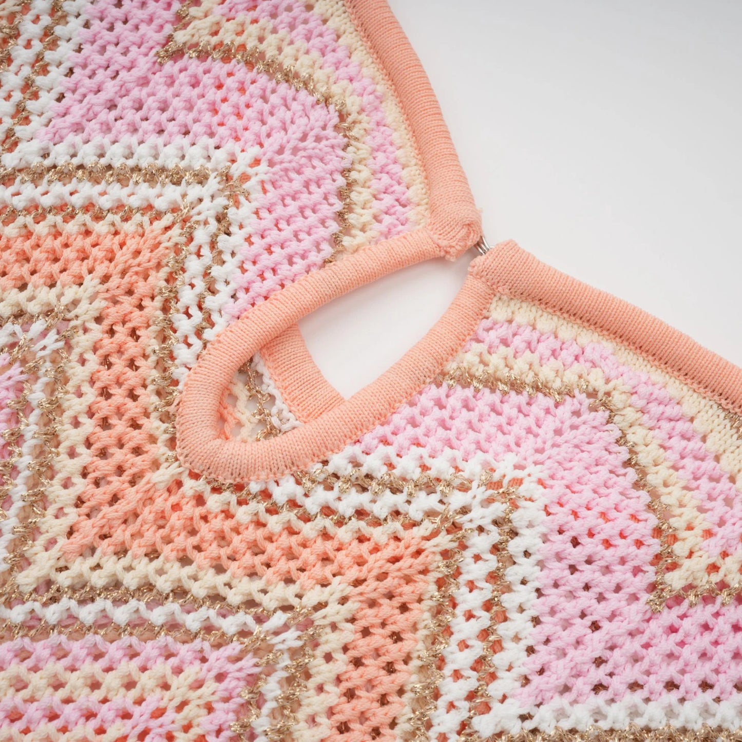 Irina Pink Zigzag Pointelle Knit Matching Set