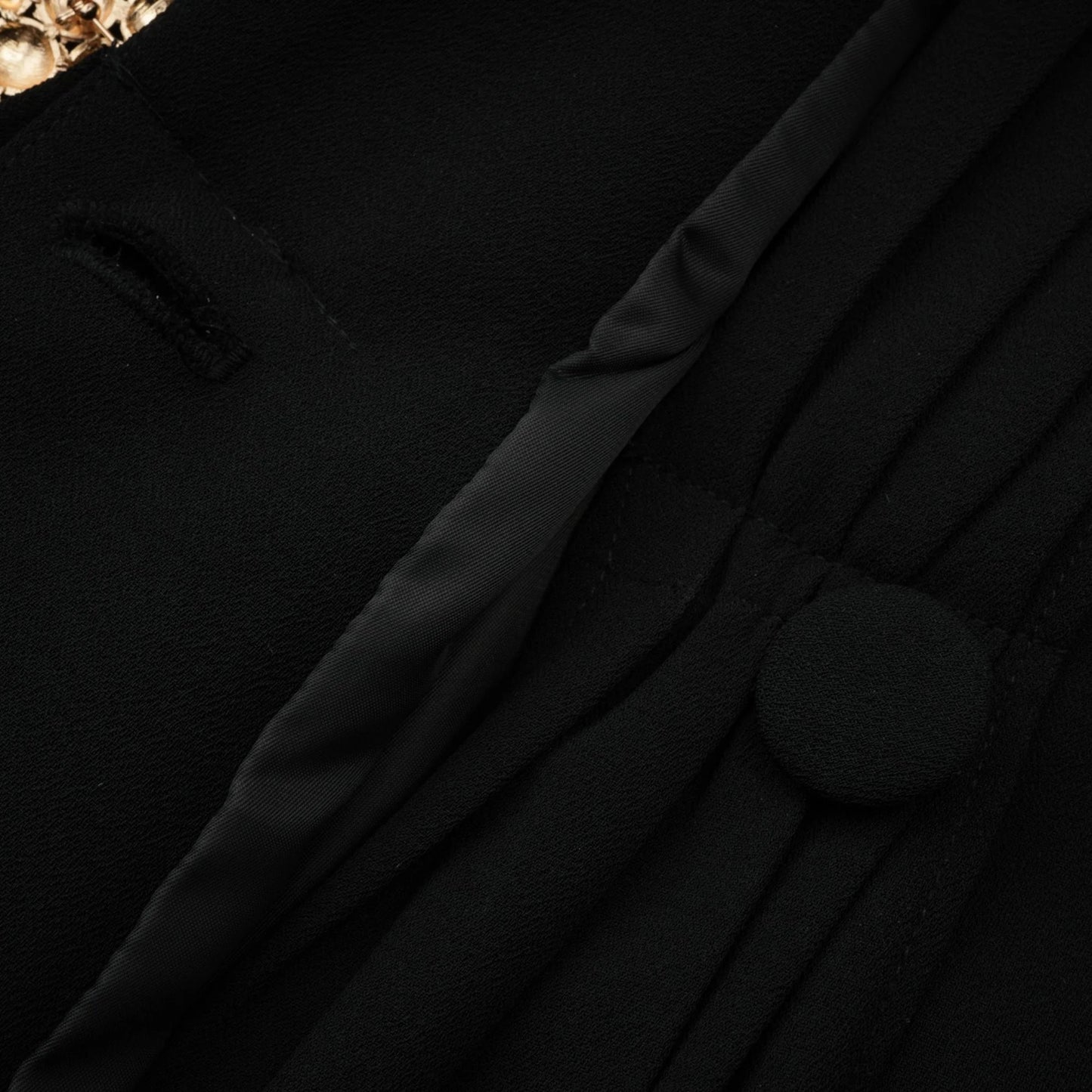 Suzanne Black Pleated Jacket & Trousers Matching Set
