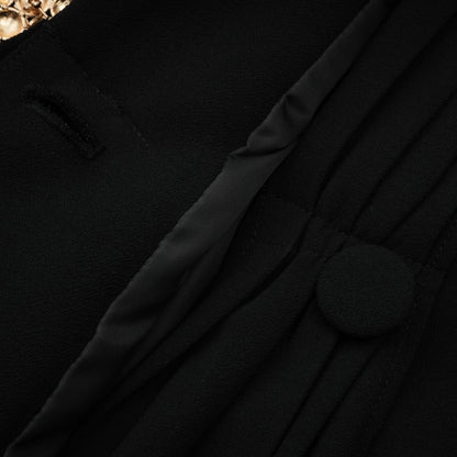 Suzanne Black Pleated Jacket & Trousers Matching Set