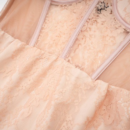 Eilis Pink Bustier Mesh Maxi Dress