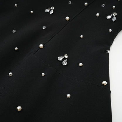 Melisande Black Embellished Mini Dress