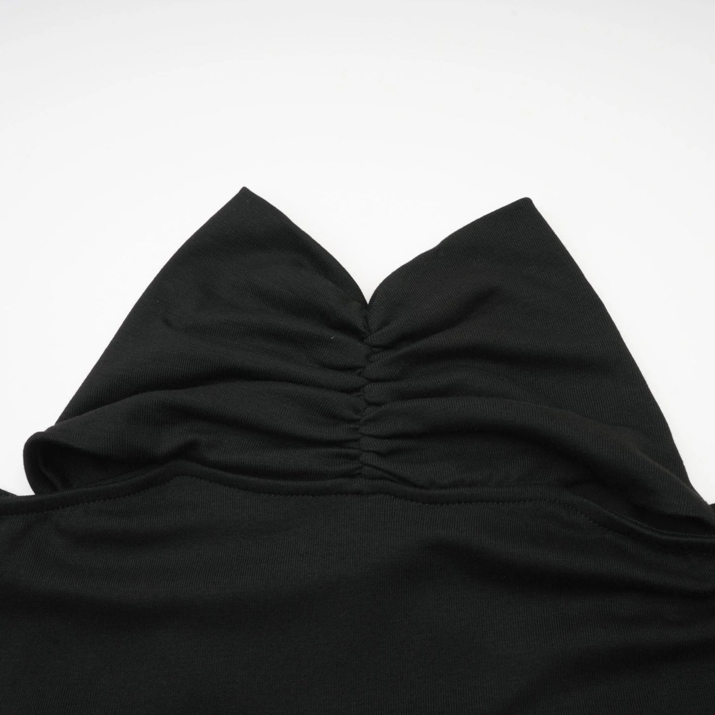 Odette Black Ruched Stretch-Jersey Top
