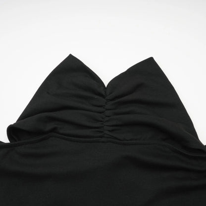 Odette Black Ruched Stretch-Jersey Top