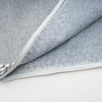 Daphne Blue Crystal Sleeveless Denim Mini Dress