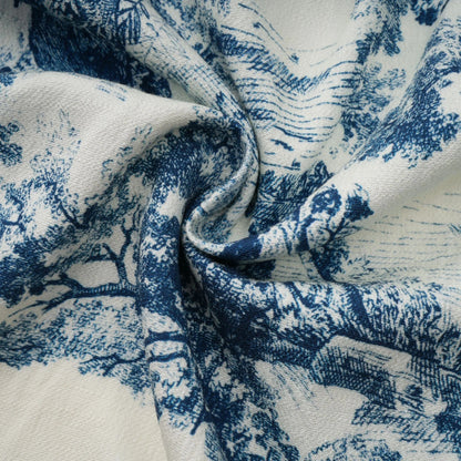 Adelaide Graphic-Print Midi Dress in Blue